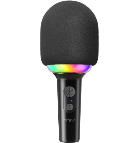 FIFINE AMPLISING E2 bezvadu karaoke mikrofons ar RGB