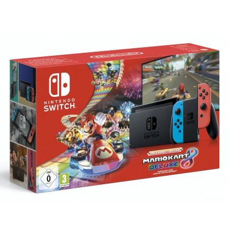 Nintendo Switch Mario Kart Deluxe 8 Bundle (with Neon Red and Neon Blue Joy- Con) V1.1