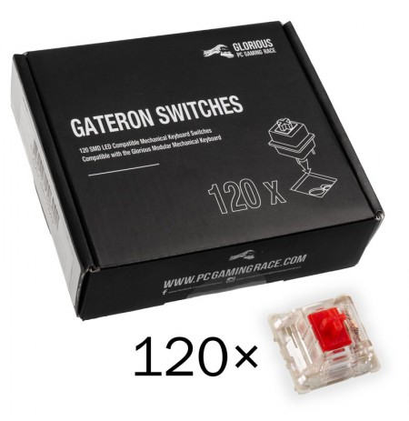 Glorious PC Gaming Race Gateron Red pogas | Linear & Silent (120 gab.)