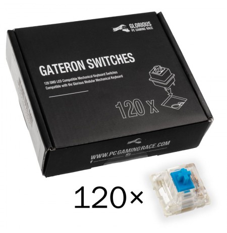 Glorious PC Gaming Race Gateron Blue pogas | Tactile & Clicky (120 gab.)