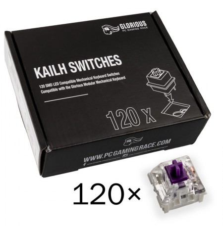 Glorious PC Gaming Race Kailh Pro Purple pogas | Tactile & Silent (120 gab.)