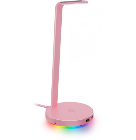 RAZER austiņu statīvs V2 ar RGB, USB 3.1 un 7.1 telpisko skaņu (Quarz Pink)