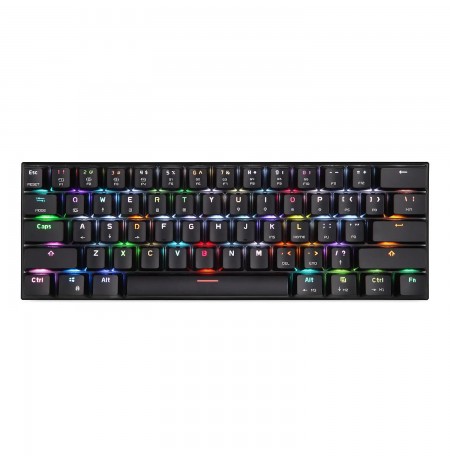 MOTOSPEED CK62 melna bezvadu 60% mehāniskā klaviatūra ar RGB apgaismojumu (US, Blue switch)