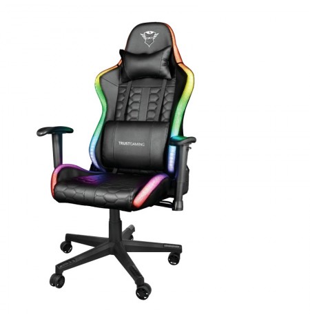 TRUST GXT716 Rizza RGB LED melns ergonomisks krēsls + PowerBank