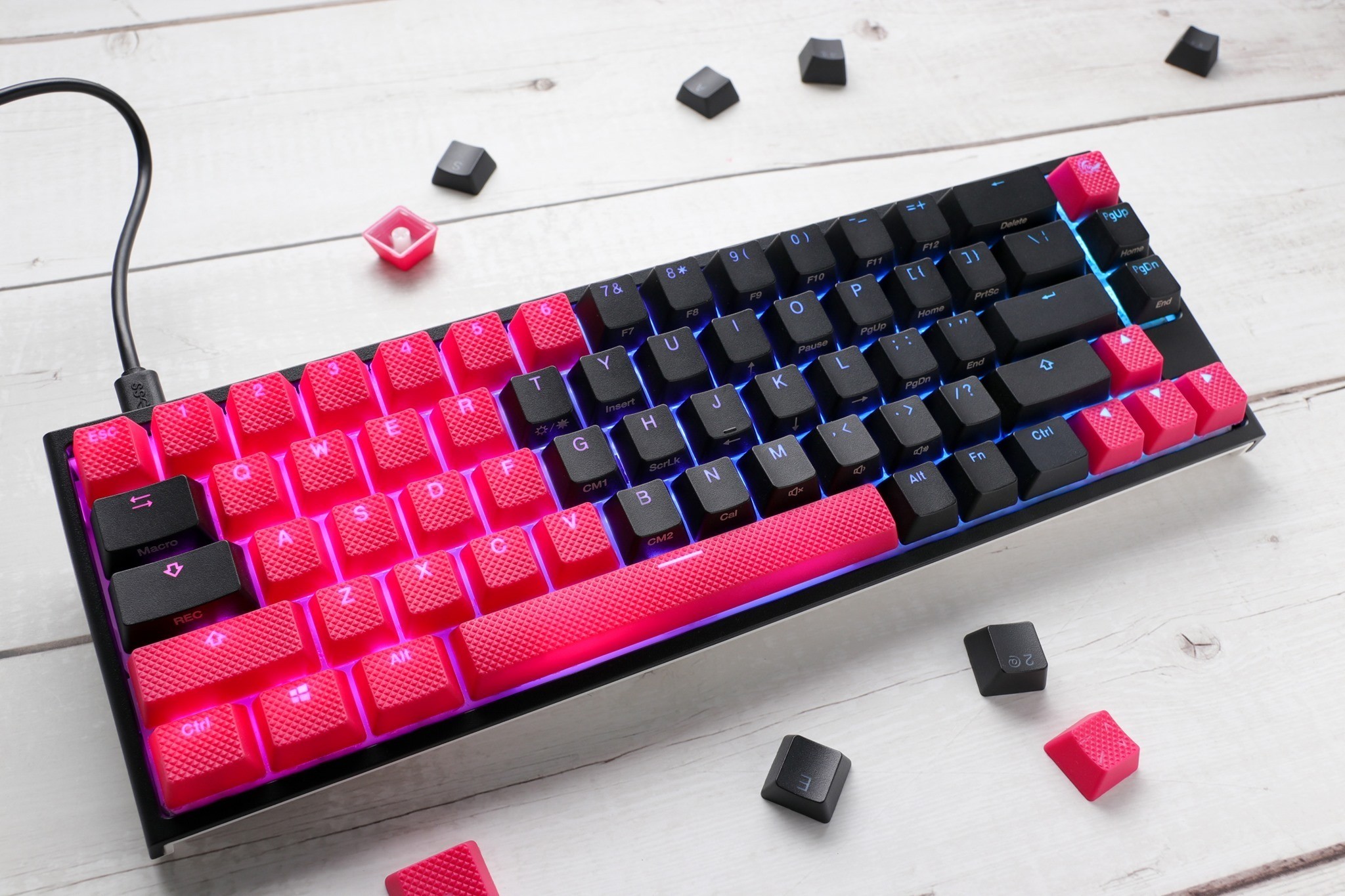 ducky rubber keycap cosmic pink