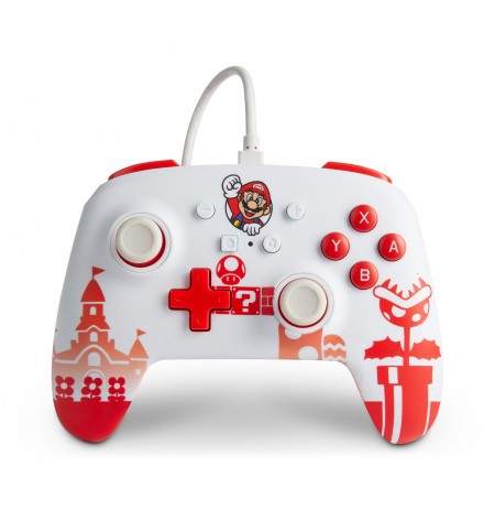 PowerA Mario Red/White ar vadu kontrolieris paredzēts Nintendo Switch