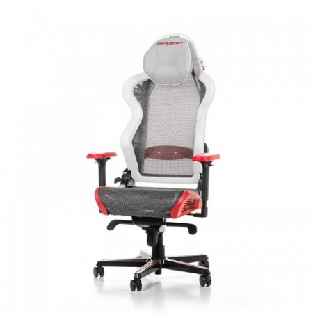 DXRACER Air Series R1S-WRNG balts/sarkans ergonomisks krēsls