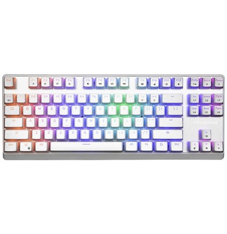 MODECOM VOLCANO LANPARTY RGB PUDDING EDITION WHITE spēļu klaviatūra BLUE US