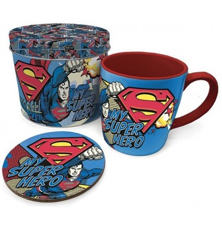 Superman My Super Hero кружка и подставка в жестяной банке