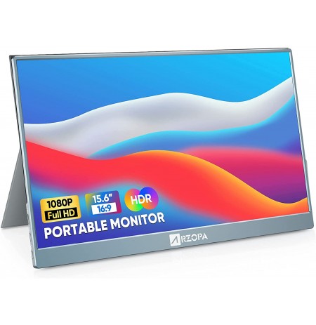 Portatīvais ARZOPA monitors (pelēks) 15,6 collu 1080p Playstation / Xbox / PC