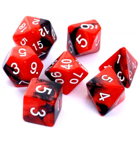 REBEL RPG Dice Set - Two Color - Red and Black