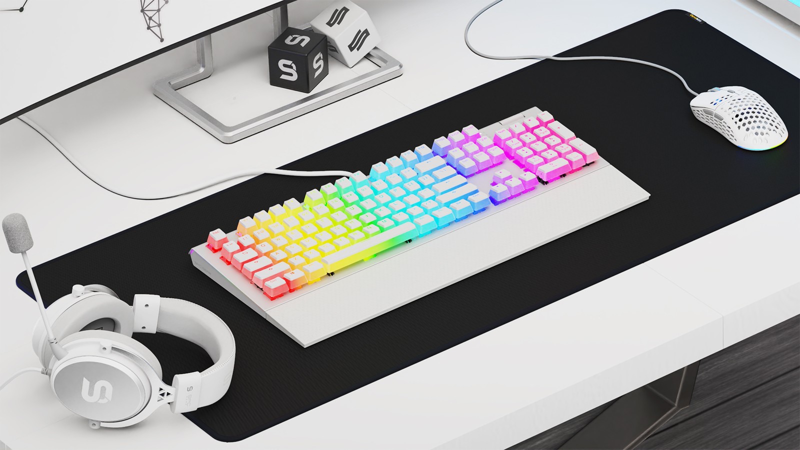 SPC Gear GK650K Omnis mehāniskā klaviatūra ar RGB Pudding Edition (US, Kailh RED switch)