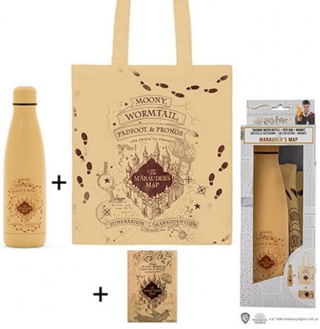 Harry Potter Marauder Map iepirkumu maisiņš, dzērājs un magnēts dāvanu komplekts