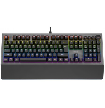 NOXO Conqueror mehāniskā ar vadu RGB klaviatūra | US, Blue Switch
