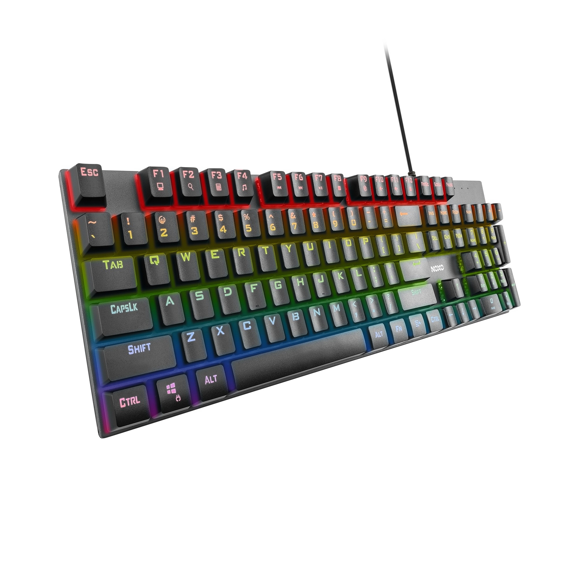 NOXO Retaliation mehāniskā ar vadu RGB klaviatūra | US, Blue Switch