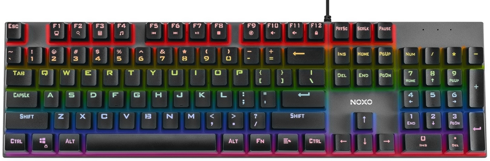 NOXO Retaliation mehāniskā ar vadu RGB klaviatūra | US, Blue Switch