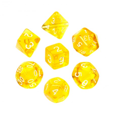 REBEL RPG Dice Set - Mini Crystal - Yellow