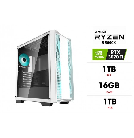 Personālais dators | AMD Ryzen 5 5600X, 16GB 3200MHz, SSD 1TB, HDD 1TB, RTX 3070 TI