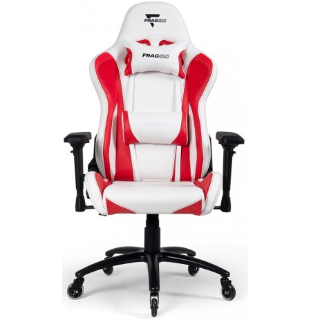 FragON 5X Series balts/sarkans ergonomisks krēsls
