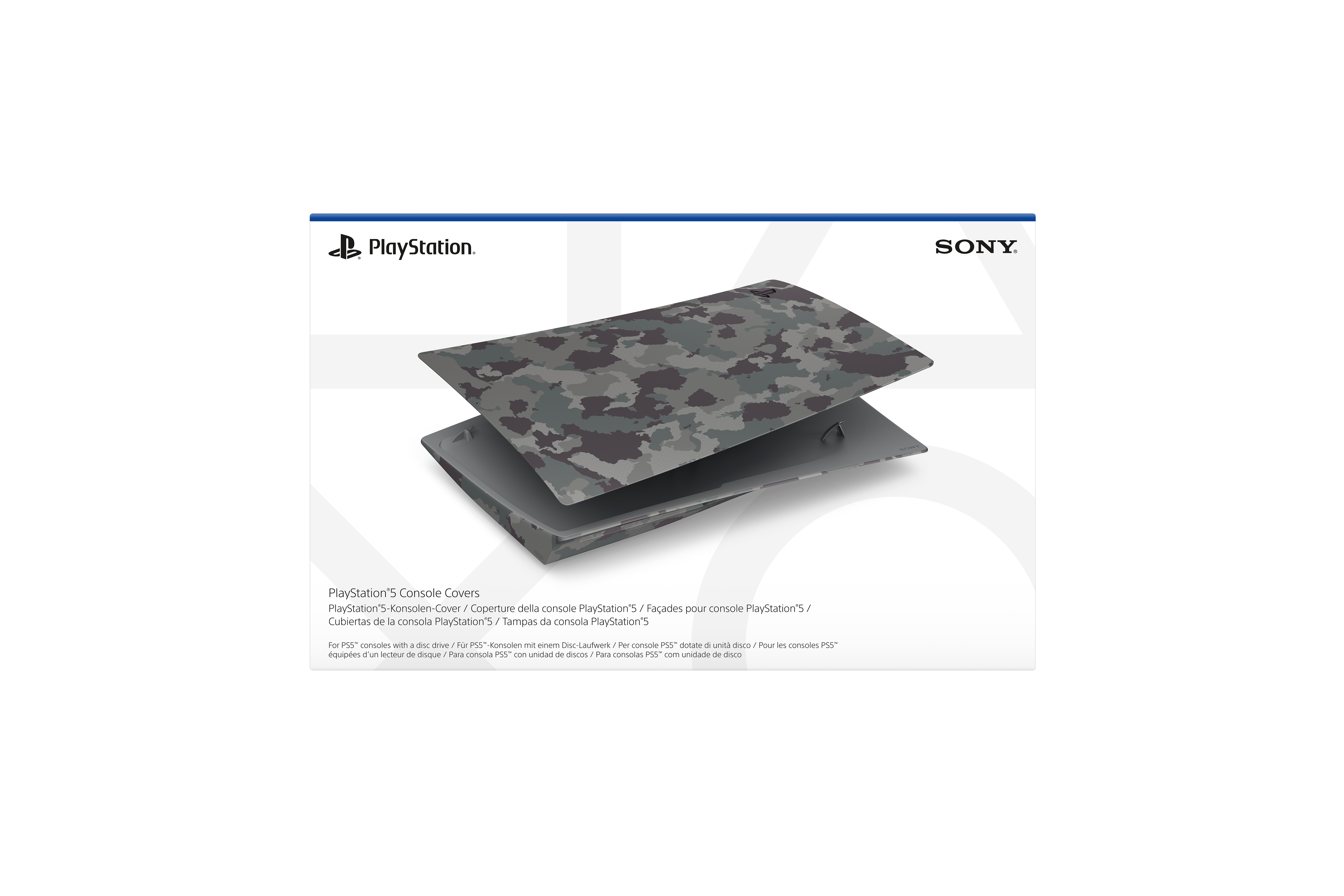 PS5 Standard Cover Grey Camouflage