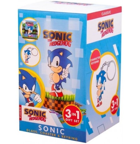 Sonic The Hedgehog krūze, paliktnis atslēgu piekariņu dāvanu komplekts
