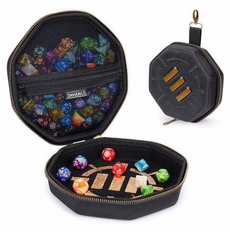 Tabletop RPGs 7pc DnD Metal Dice Set with Case and Dice Bag