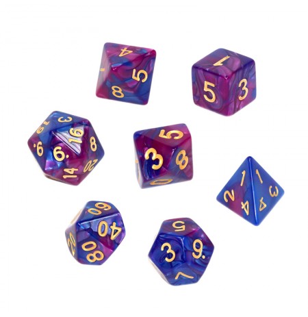 REBEL RPG Dice Set - Two Color - Dark Blue and Purple